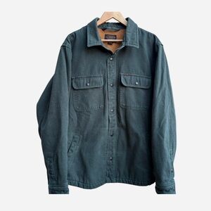 FLEECE LINED JAC-SHIRT IN DARK SPRUCE GREEN